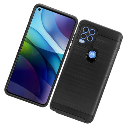 For Motorola Moto G Stylus 2021 5G Version Brushed Texture Slim Hybrid Shockproof Dual Layer Hard PC & TPU Armor Rugged Protective  Phone Case Cover