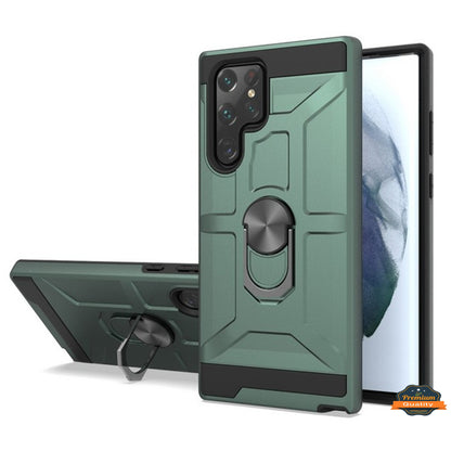 For Samsung Galaxy A32 5G Hybrid Ring Stand [360° Rotatable Ring Holder Magnetic Kickstand] Shockproof Hard Rubber TPU  Phone Case Cover