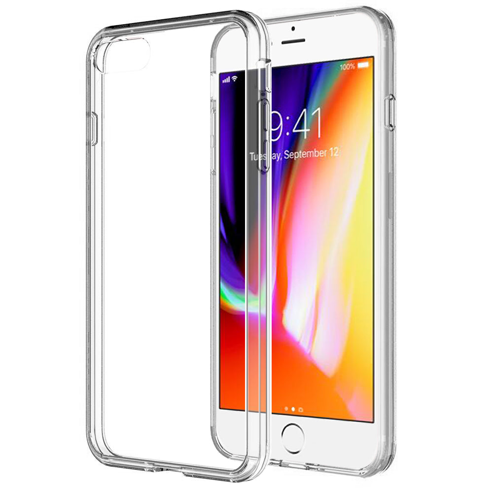 For Apple iPhone SE 3 (2022) Hybrid Transparent Clear Acrylic Back Hard Soft TPU Full Protective Bumper Extra Shock-Absorb  Phone Case Cover
