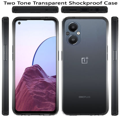 For OnePlus Nord N20 5G Dual Layer Hybrid Clear Gradient Two Tone Transparent Shockproof TPU Hard PC Protective Frame  Phone Case Cover