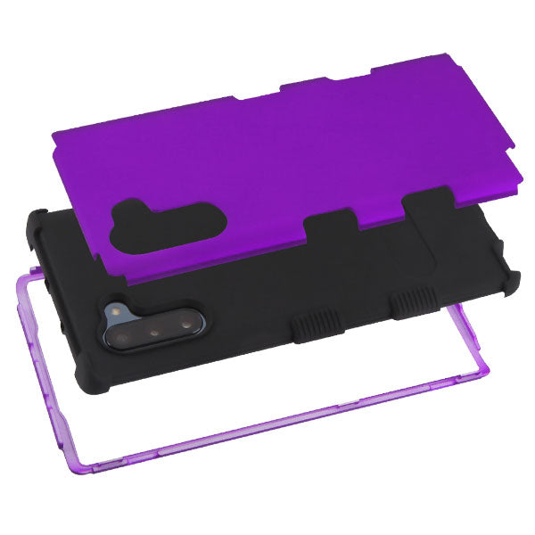 For Samsung Galaxy S10 5G (6.7") Hybrid Three Layer Hard PC Shockproof Heavy Duty TPU Rubber Anti-Drop Purple Phone Case Cover