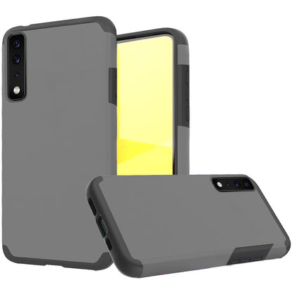 For Cricket Icon 4 Ultra Slim Shock Absorption 2in1 Tuff Hybrid Dual Layer Hard PC TPU Rubber Frame Armor Defender Gray Phone Case Cover