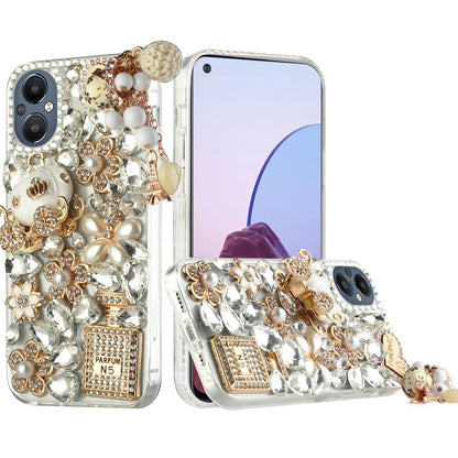 For OnePlus Nord N20 5G Bling Clear Crystal 3D Full Diamonds Luxury Sparkle Transparent Rhinestone Hybrid Protective  Phone Case Cover