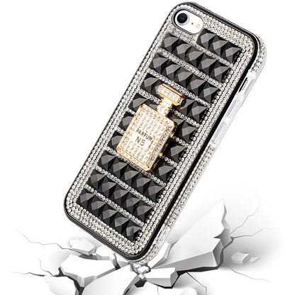 For Apple iPhone SE 2022 /SE 2020/8/7 Fashion Luxury 3D Bling Diamonds Rhinestone Jeweled Ornament Crystal Hybrid Hard  Phone Case Cover