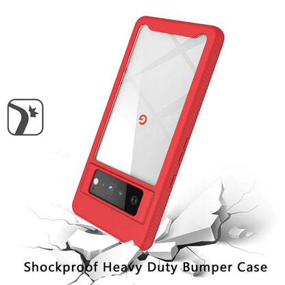 For Google Pixel 6 Pro Clear Dual Layer Tuff Rugged Bumper Frame Heavy Duty Hybrid Shockproof Rubber TPU Full Body Defender  Phone Case Cover