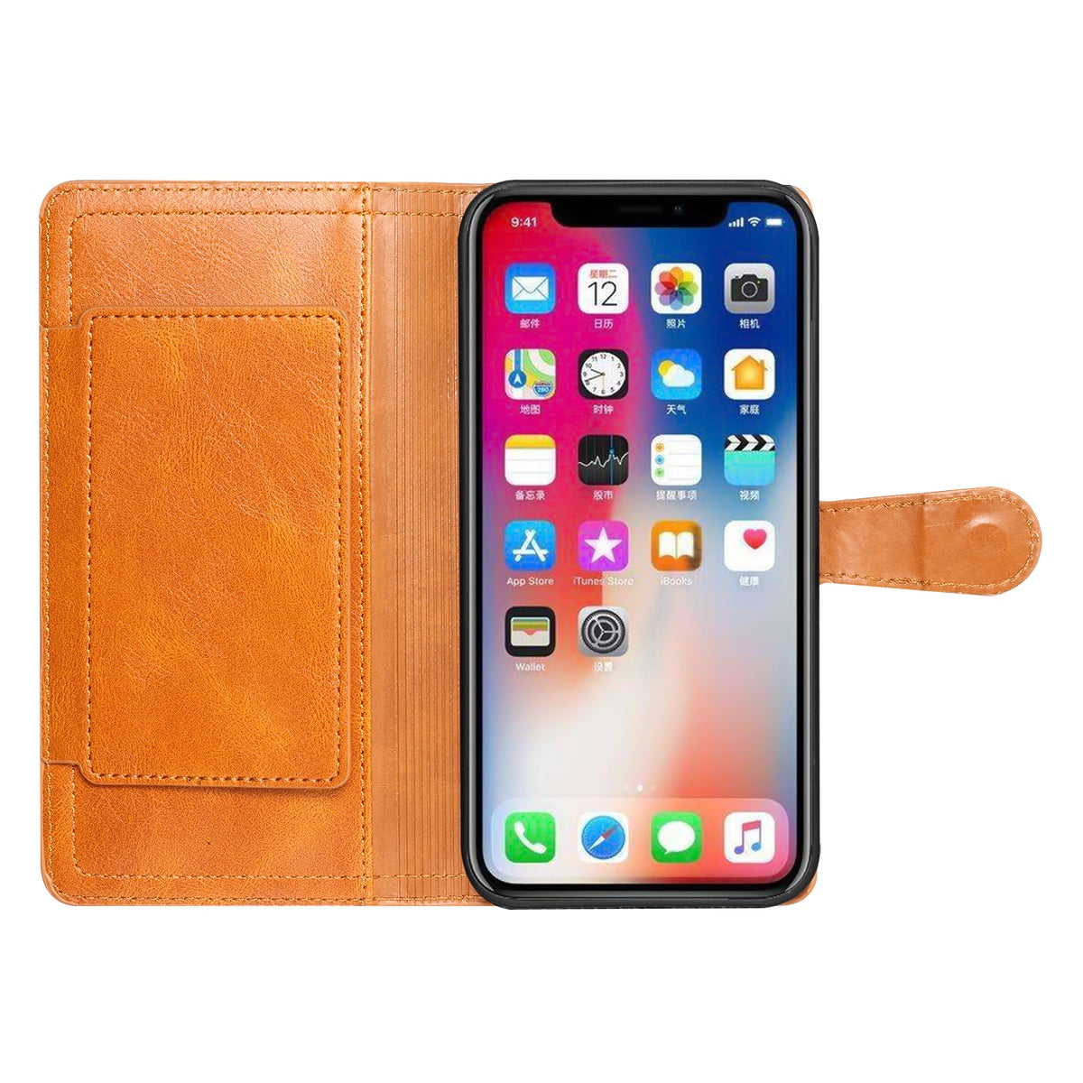 For Samsung Galaxy S22 Plus Multi Credit Card Holder Zipper Storage PU Leather Wallet Pockets Double Flap Pouch Flip Tan Phone Case Cover