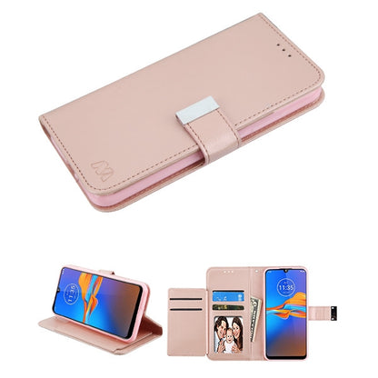 For Motorola Moto E6 Plus PU Leather Wallet with Credit Card Holder Storage Folio Flip Pouch Stand  Phone Case Cover