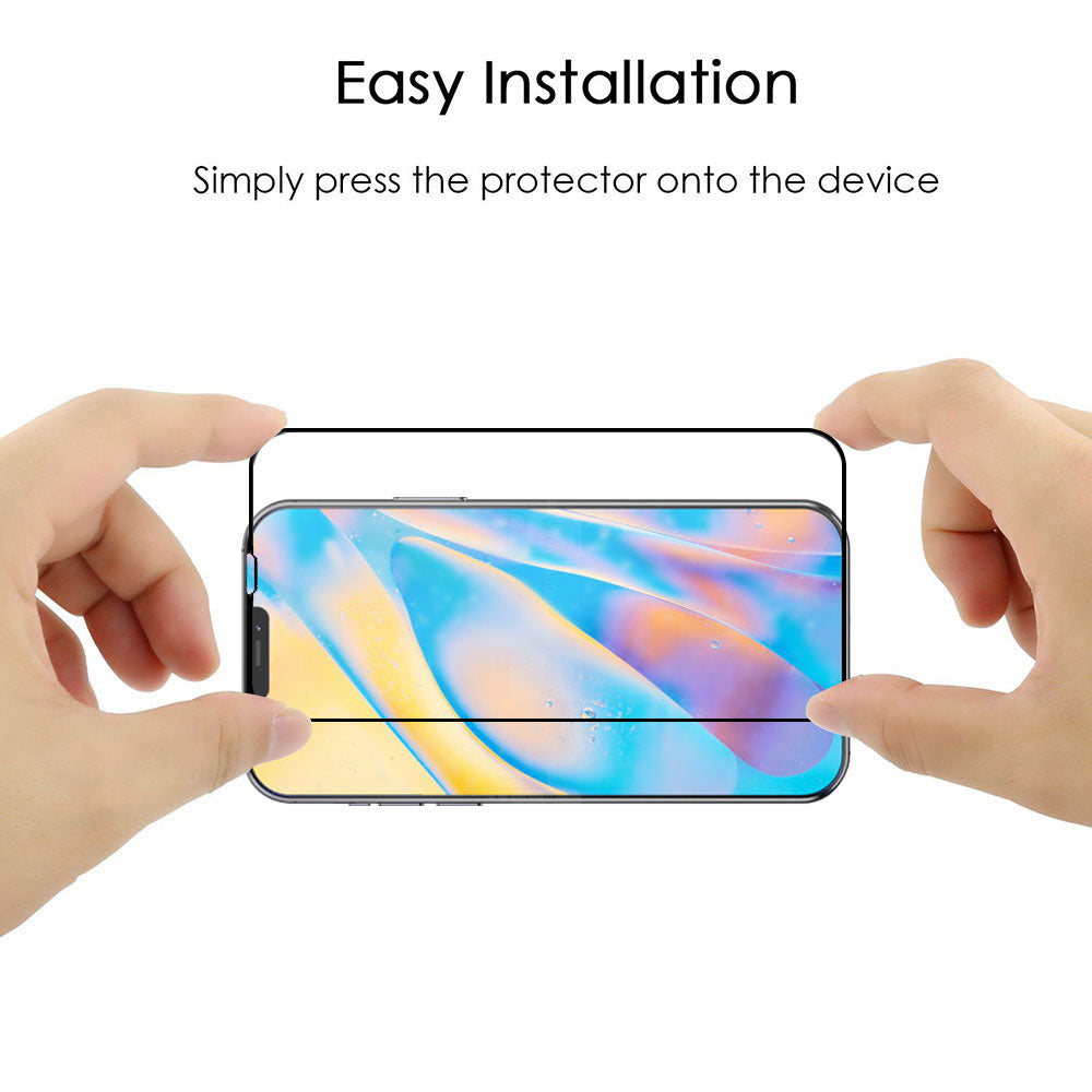 For Apple iPhone 13 (6.1") Full-Coverage Tempered Glass Screen Protector [2.5D Round Edge] Tempered Glass Film 0.3mm Full Cover Clear Black Screen Protector