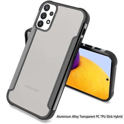 For Samsung Galaxy A73 5G Hybrid Aluminum Alloy Metal Clear Transparent Back PC TPU Bumper Frame Shockproof  Phone Case Cover