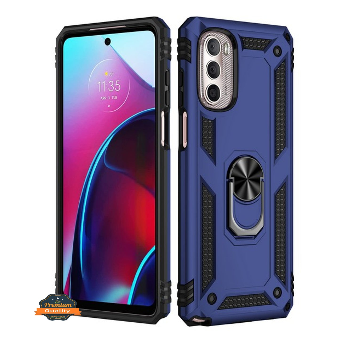 For Samsung Galaxy A03 Core Shockproof Hybrid Dual Layer PC + TPU with Ring Stand Metal Kickstand Heavy Duty Armor Shell  Phone Case Cover