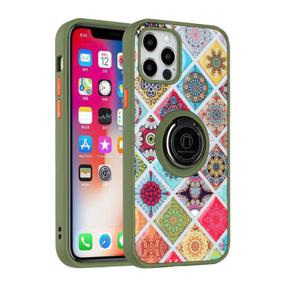 For Apple iPhone 11 (6.1") Marble Pattern Design with Magnetic Ring Kickstand Hybrid Hard Back Shockproof  Phone Case Cover