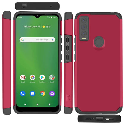 For Cricket Ovation 3 Graphic Design Pattern Hard PC TPU 2in1 Tough Strong Hybrid Shockproof Armor Frame  Phone Case Cover