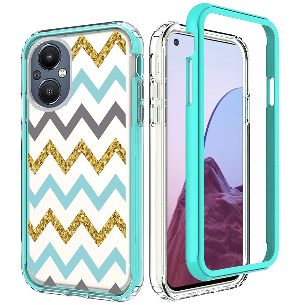For OnePlus Nord N20 5G Beautiful Design 3 in 1 Hybrid Triple Layer Armor Hard Plastic PC Rubber TPU Shockproof Frame  Phone Case Cover