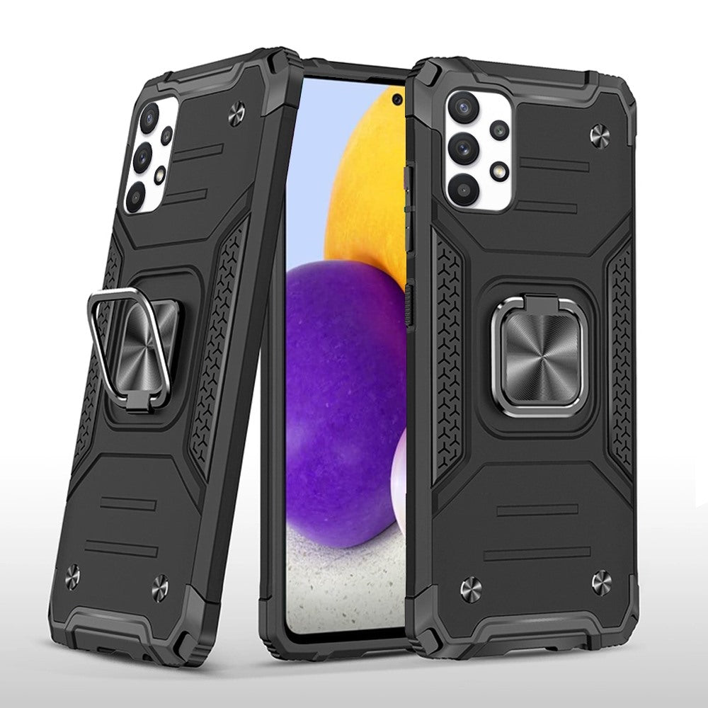 For Samsung Galaxy A73 5G Armor Hybrid with Ring Holder Kickstand Shockproof Heavy-Duty Durable Rugged Dual Layer  Phone Case Cover