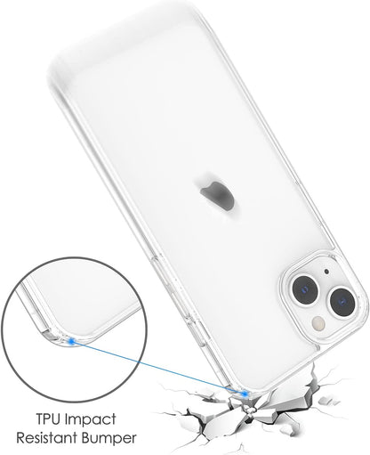 For Samsung Galaxy A13 5G Crystal Clear Back Panel + TPU Bumper Hybrid Thin Slim Hard Shockproof Defender Anti-Drop Crystal Clear Phone Case Cover