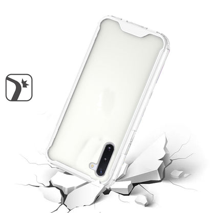 For Samsung Galaxy Note 10 Colored Shockproof Transparent Hard PC + Rubber TPU Hybrid Bumper Shell Thin Slim Protective Clear Phone Case Cover