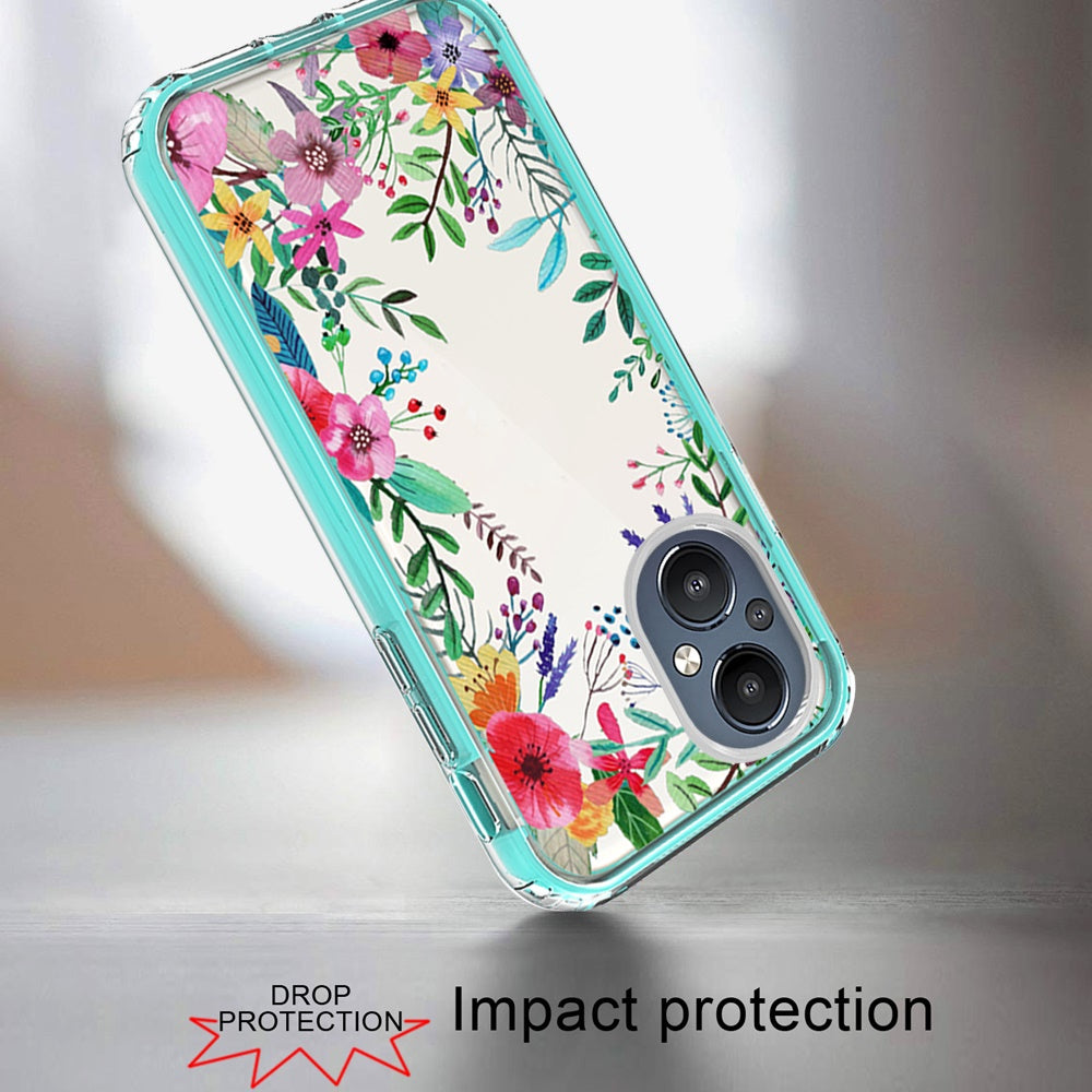 For OnePlus Nord N20 5G Beautiful Design 3 in 1 Hybrid Triple Layer Armor Hard Plastic PC Rubber TPU Shockproof Frame  Phone Case Cover