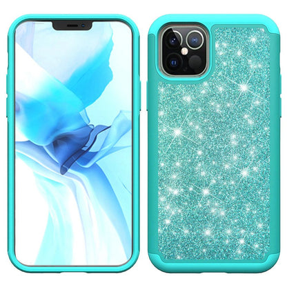 For Apple iPhone 13 Pro (6.1") Glitter Sparkle Bling Shinny Hybrid Slim Rhinestone 2 in 1 Hard PC & Soft TPU Rugged Protective  Phone Case Cover