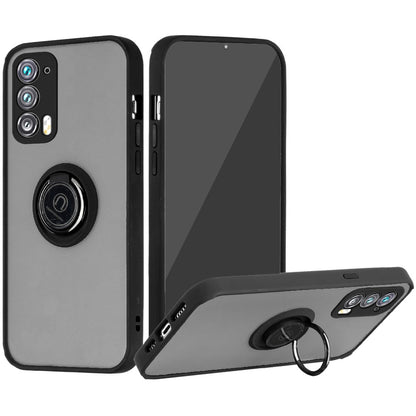For Motorola Edge 20 Pro Hybrid Protective PC & TPU Shockproof with 360° Rotation Ring Magnetic Metal Stand & Covered Camera  Phone Case Cover