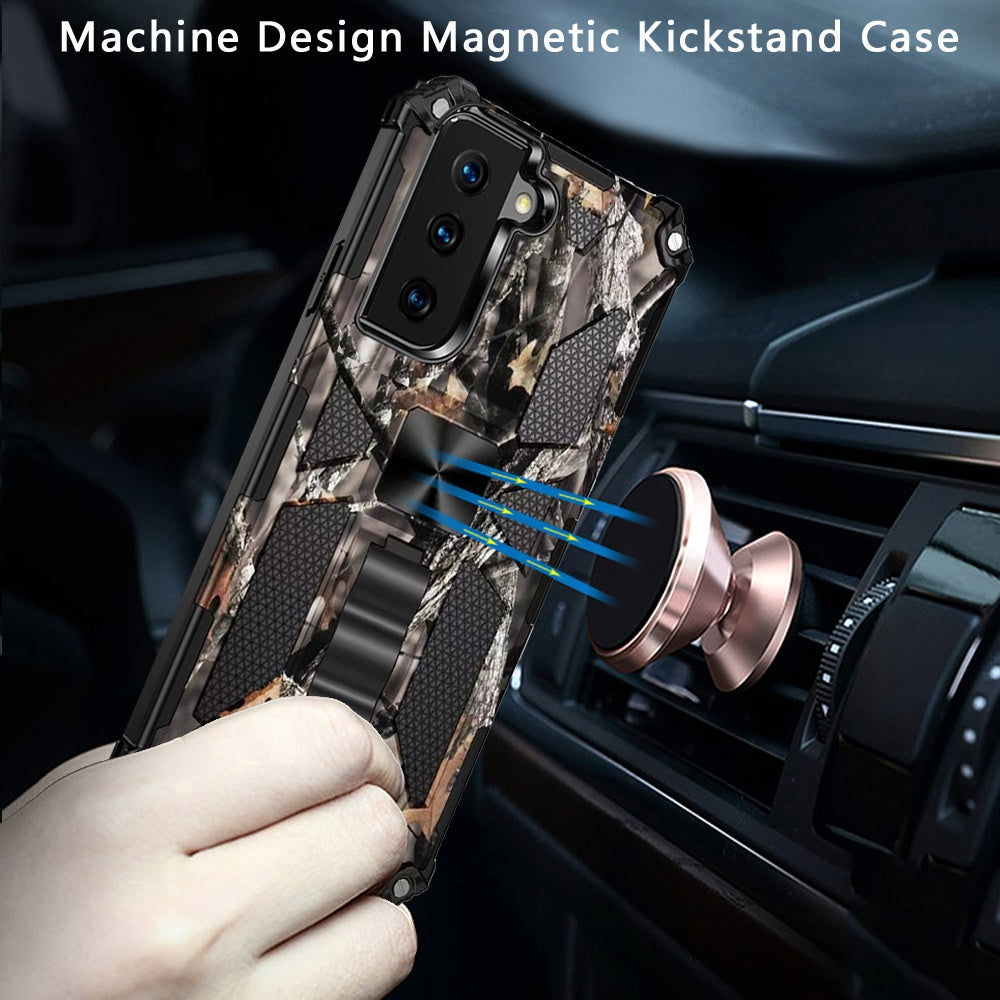 For Samsung Galaxy S22 Hybrid Camouflage [Military Grade] Rugged Kickstand Protective Fit Magnetic Car Mount Stand  Phone Case Cover