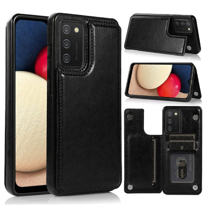 For Samsung Galaxy A02S PU Leather [Two Magnetic Clasp] [Card Slots] Stand Function Durable Shockproof Back Wallet Flip  Phone Case Cover