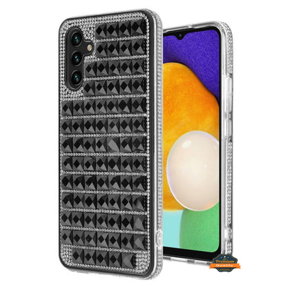 For Samsung Galaxy A13 5G Diamonds Sparkle 3D Crystal Glitter Bling Shiny Rhinestone Hybrid Bumper Hard Protective  Phone Case Cover