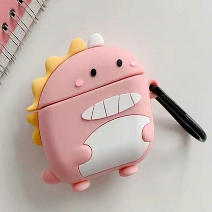 For Apple AirPods 3 (2021) Hybrid Cute 3D Fun Design Silicone Skin Cartoon Animal with Keychain Holder Rubber TPU Soft  Phone Case Cover