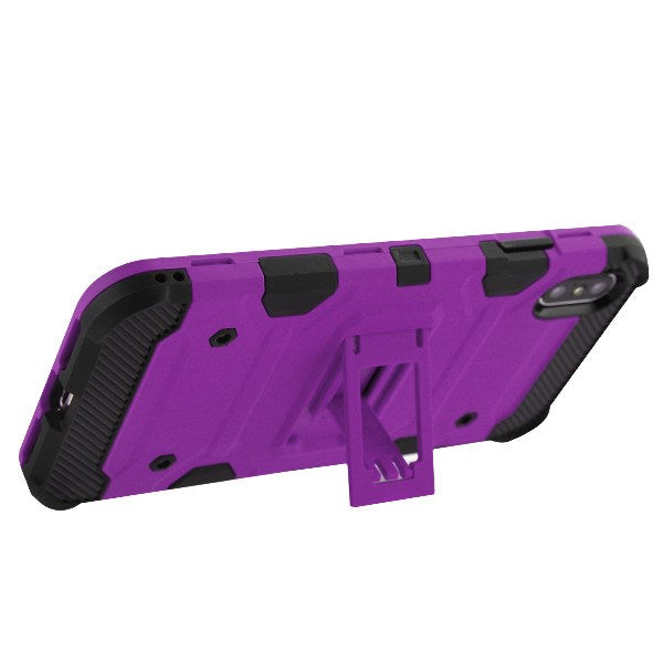 For Apple iPhone XS Max Hybrid Dual Layer Hard PC with Kickstand Shockproof TPU Rugged Stand Purple Phone Case Cover