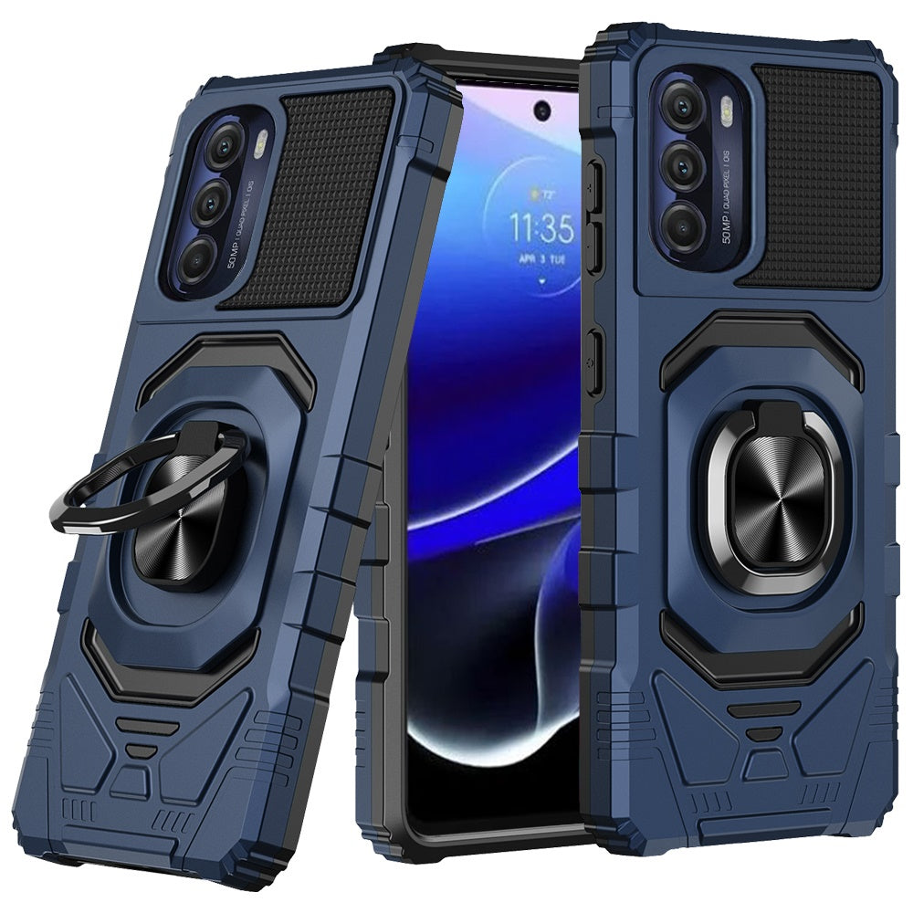 For Motorola Moto G Stylus 5G 2022 Hybrid Dual Layer with Rotate Magnetic Ring Stand Holder Kickstand Rugged Shockproof  Phone Case Cover