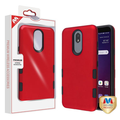 For LG Tribute Royal /Prime 2/Aristo 4 Plus Hybrid Dual Layer Hard PC Cases Shockproof TPU Bumper Red Phone Case Cover