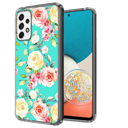 For Samsung Galaxy A53 5G Cases Pattern Design Ultra Thin Clear Hybrid Rubber Gummy TPU Grip + Hard PC Back Shockproof  Phone Case Cover