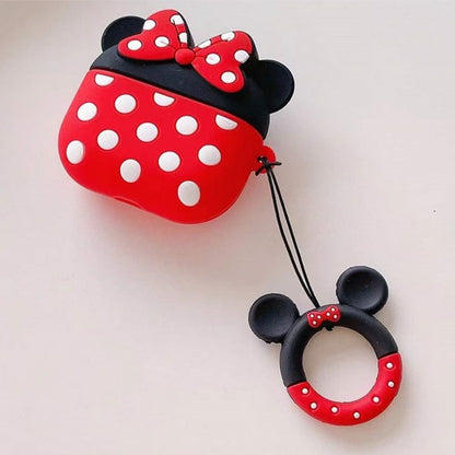 For Apple AirPods PRO Hybrid Cute 3D Fun Design Silicone Skin Cartoon Animal with Keychain Buckle Holder Rubber TPU Soft  Phone Case Cover