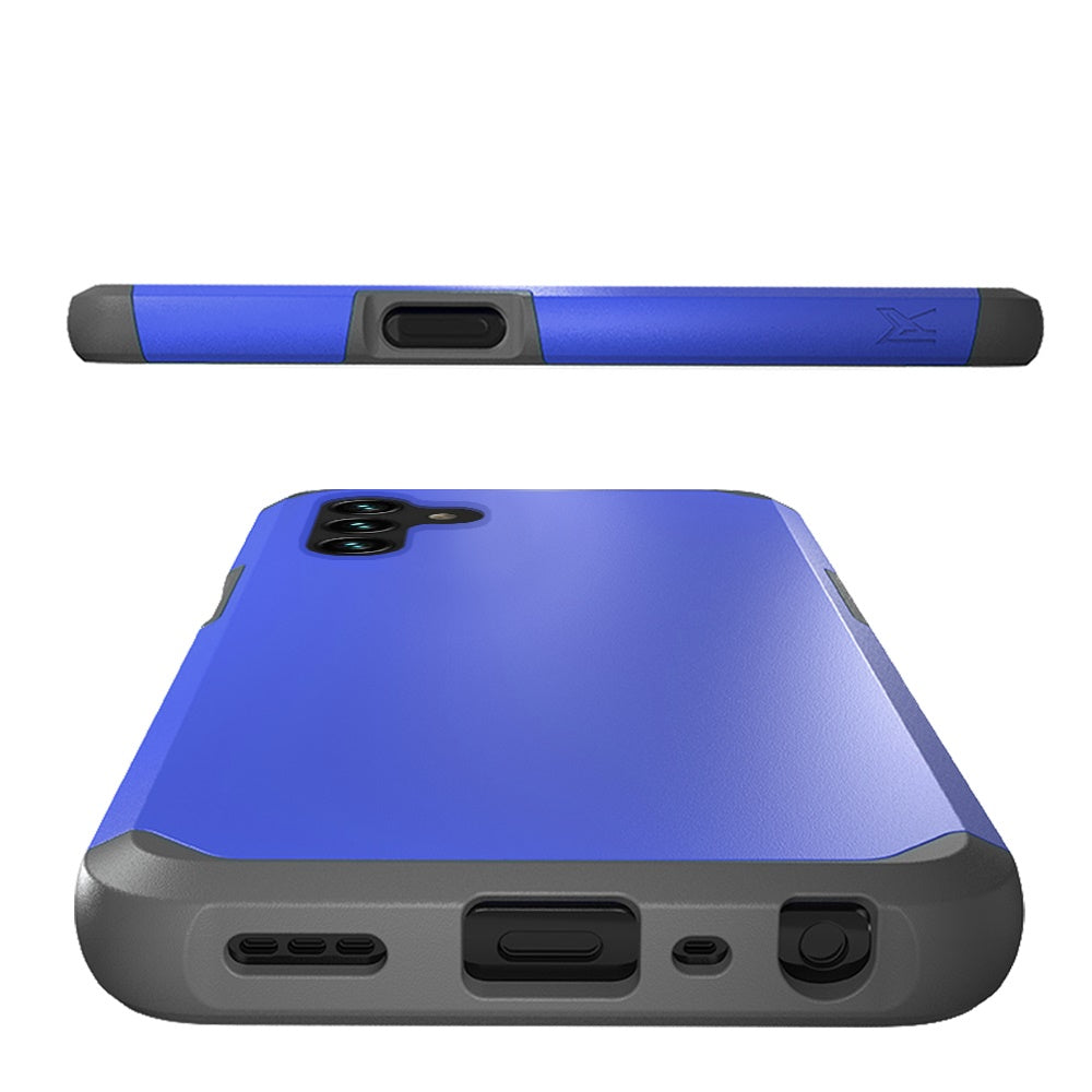 For Cricket Icon 4 Ultra Slim Shock Absorption 2in1 Tuff Hybrid Dual Layer Hard PC TPU Rubber Frame Armor Defender Blue Phone Case Cover