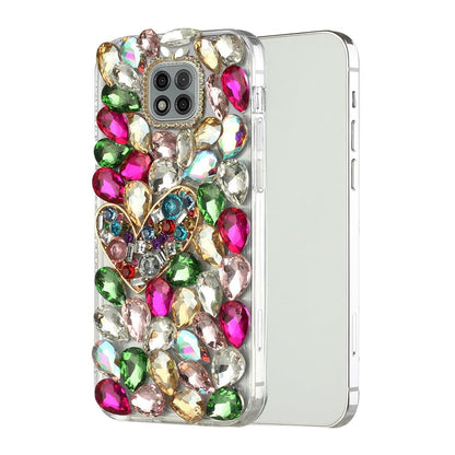 For Samsung Galaxy S21 Plus Bling Clear Crystal 3D Full Diamonds Luxury Sparkle Rhinestone Hybrid Protective Colorful Heart Phone Case Cover