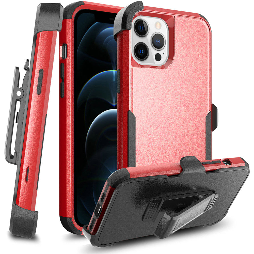 For Apple iPhone SE 2022 /SE 2020/8/7 Hybrid Rugged Shockproof 3-Layer Military Tough with Swivel Belt Clip Kickstand & Holster  Phone Case Cover