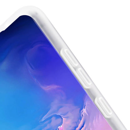 For Samsung Galaxy S20 Ultra (6.9) Slim Fit Hybrid Transparent Rubber Gummy Hard PC Soft Silicone Protective Semi White Phone Case Cover