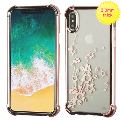 Apple iPhone XS/X Floral Stylish Design Hybrid Rubber TPU Hard PC Shockproof Armor Rugged Slim Fit
