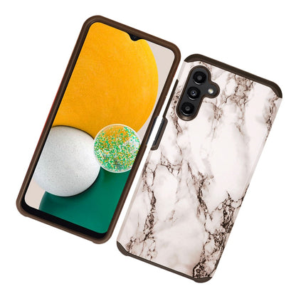 For Samsung Galaxy A13 5G Stylish Design Marble Armor Dual Layer 2 in 1 Rubberized Hard Shell Shockproof TPU Hybrid  Phone Case Cover