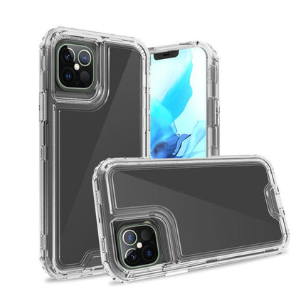For Apple iPhone 13 (6.1") Heavy Duty Rugged 3 in 1 Hybrid Shockproof Full Body Bumper Durable [Military Grade] Transparent Protective  Phone Case Cover