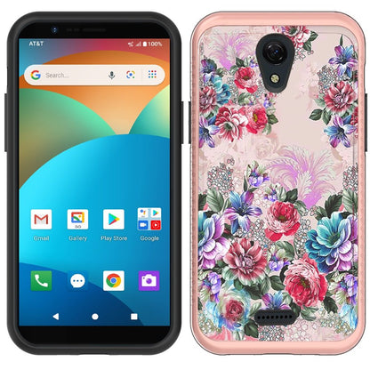 For AT&T Fusion Z, Motivate Cute Design Printed Pattern Fashion Brushed Texture Shockproof Dual Layer Hybrid Slim Had PC + TPU Rubber  Phone Case Cover