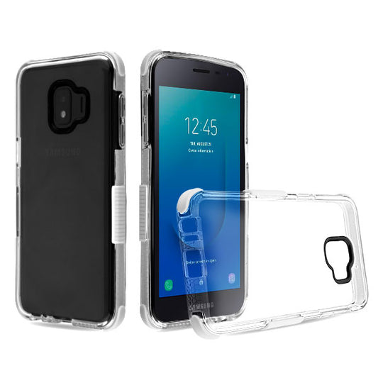 For Samsung Galaxy J2 /J2 Core/J2 Dash/J2 Pure Slim Fit Hybrid Transparent Rubber Gummy Hard PC Soft Silicone Clear White Phone Case Cover