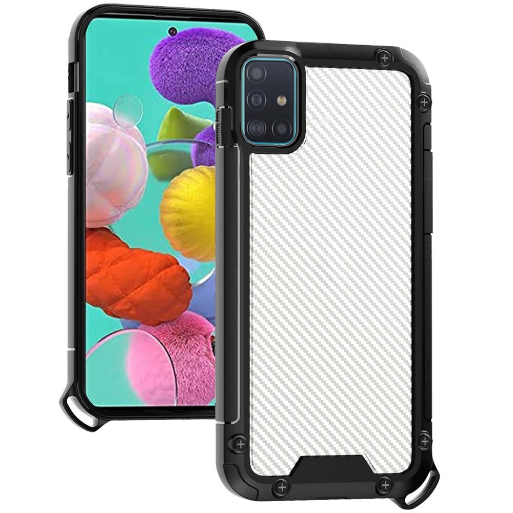 For Apple iPhone 13 Pro Max (6.7") Clear Matte Carbon Fiber Design Heavy Duty Shockproof Hybrid Armor Military Grade Drop Protection  Phone Case Cover