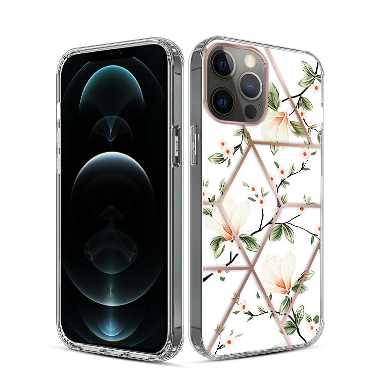 For Samsung Galaxy A23 5G Fashion Art Floral IMD Design Beautiful Flower Pattern Hybrid Protective Hard Rubber TPU White Flower Phone Case Cover