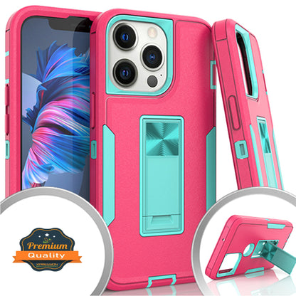 For Apple iPhone 13 /13 Mini/ 13 Pro/ 13 Pro Max Military Grade Full-Body Rugged with Kickstand Hybrid Heavy Duty Support Car Mount Holder  Phone Case Cover