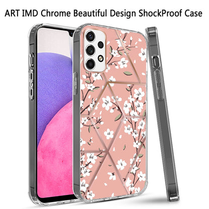 For Samsung Galaxy A33 5G Fashion Art Floral IMD Design Beautiful Flower Pattern Hybrid Protective Hard Rubber TPU Slim  Phone Case Cover
