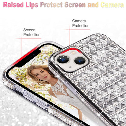 For Samsung Galaxy S22 Diamonds Sparkle 3D Crystal Glitter Bling Shiny Rhinestone Hybrid Bumper Hard Protective  Phone Case Cover