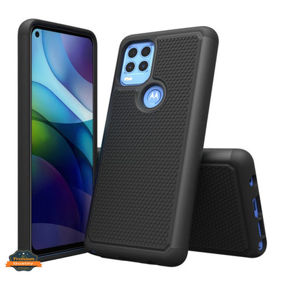 For Motorola Moto G Stylus 5G 2021 Hybrid Armor Rugged Textured Dual Layer TPU Back Shell Military-Grade Shockproof  Phone Case Cover