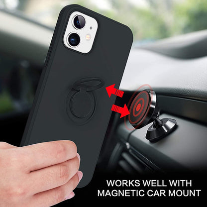 For Samsung Galaxy A73 5G Slim Silicone Soft Rubber Hybrid with Ultra-Thick Ring Magnetic Stand Holder Car Mount Supported Hard Protective  Phone Case Cover
