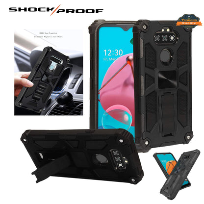 For Wiko Ride 3 Full-Body Hybrid [Military-Grade Protective] Defender Heavy Duty with Hidden Kickstand Stand Support Magnetic Car Mount  Phone Case Cover