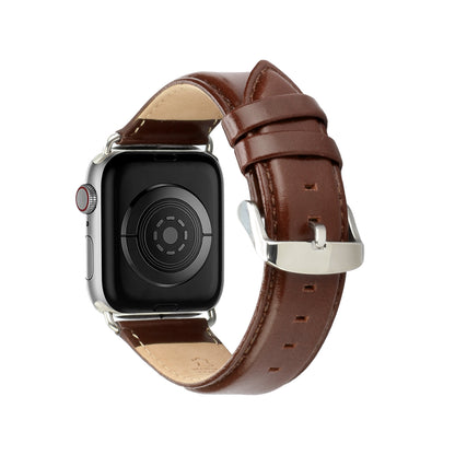 For Apple Watch Size 38/40/41mm Genuine Leather Replacement Band Strap Hybrid Wristbands Design Gold Buckle for iWatch Series 7/SE/6/5/4/3/2/1  Phone Case Cover